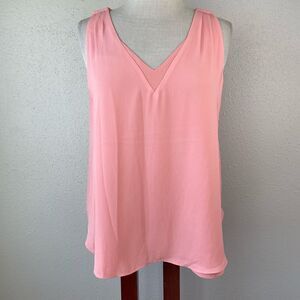 White House Black Market Sleeveless Pink Blouse Top Size M EUC